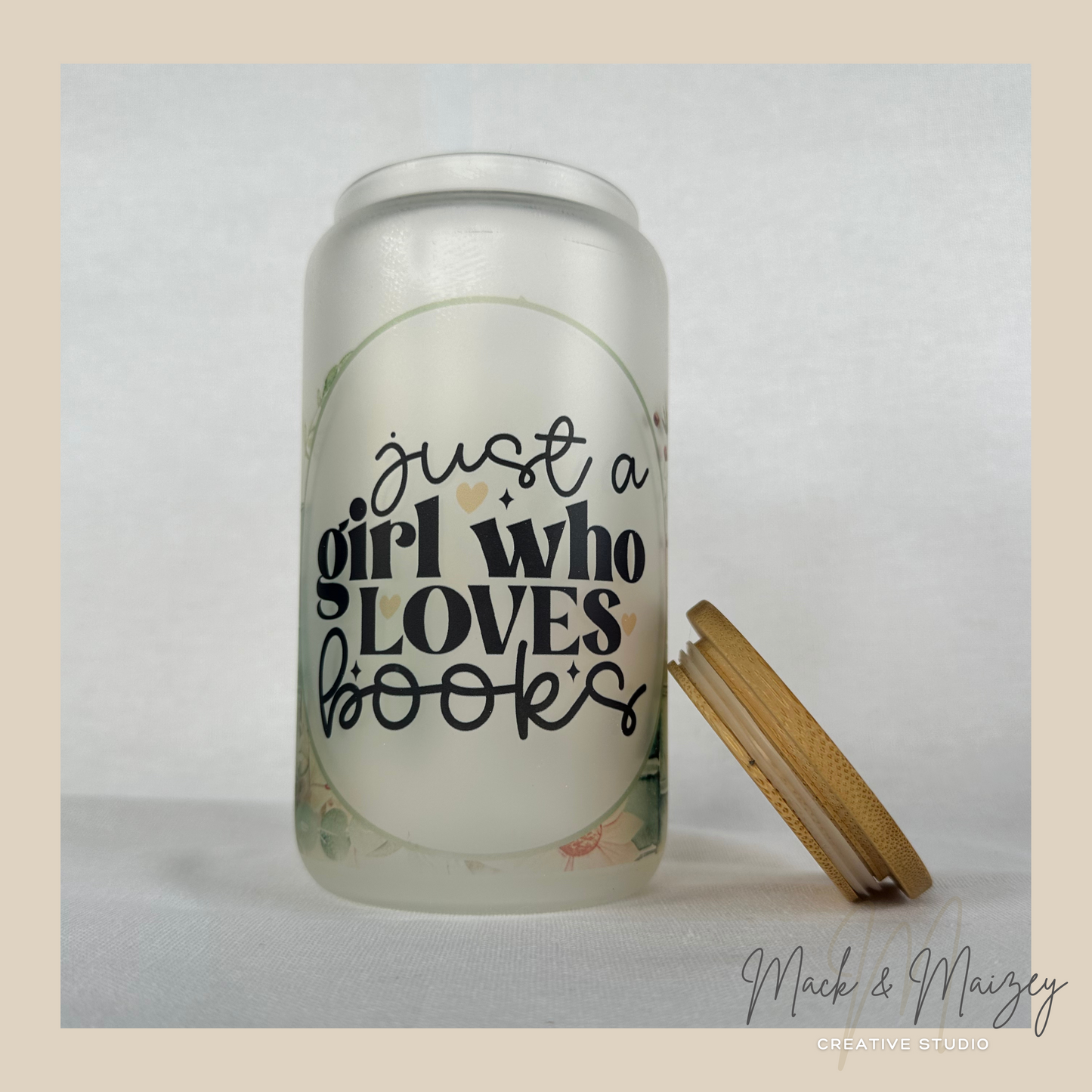 Loves Book - Frosted Glass Can